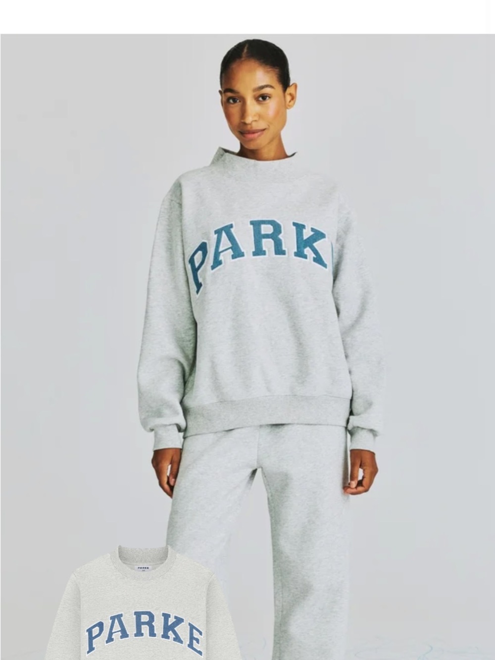 Cozy Light Gray 'PARKE' Crewneck Sweatshirt